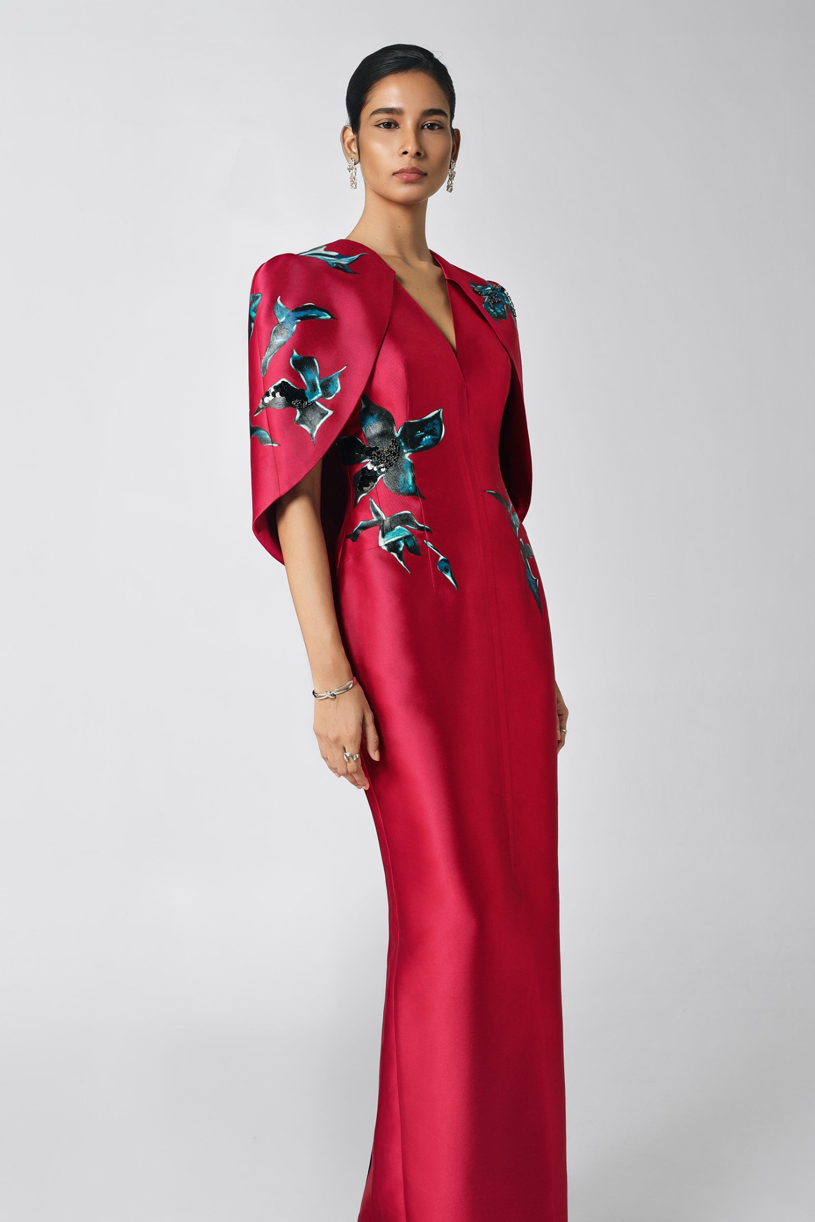 Nerine Cape Sleeve Maxi Dress