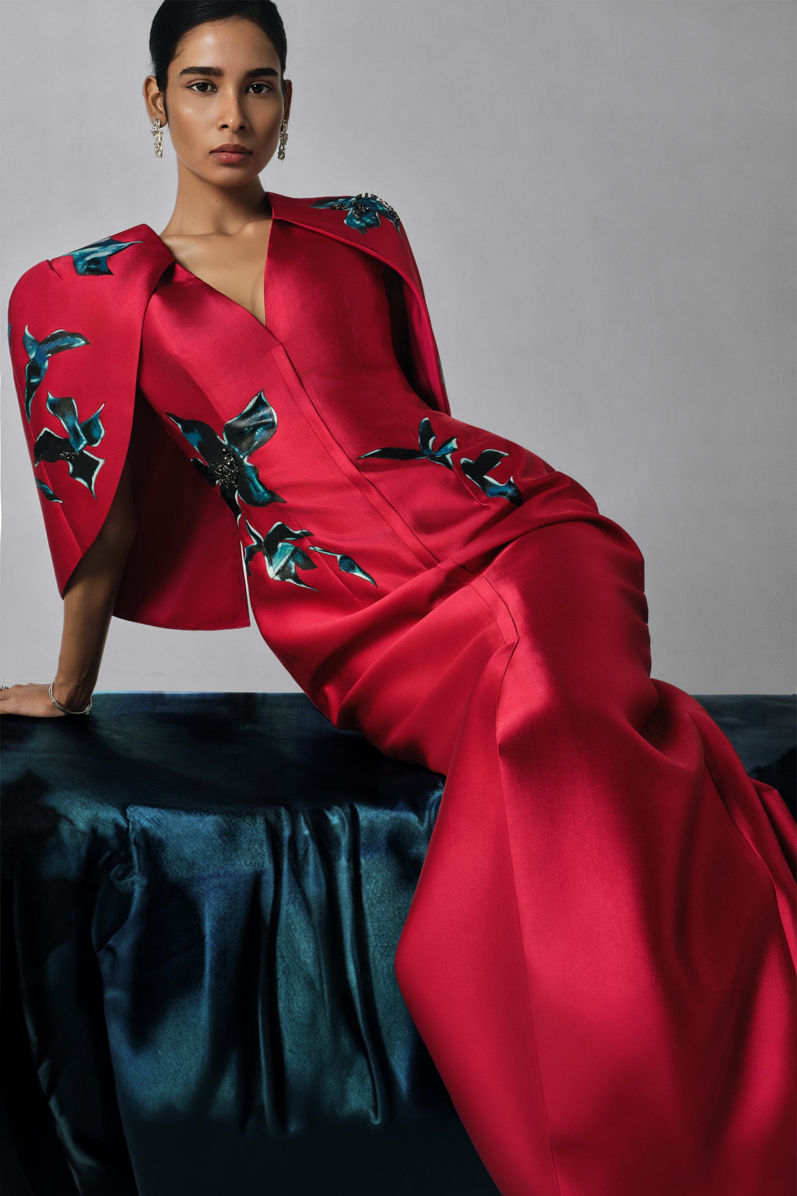 Nerine Cape Sleeve Maxi Dress