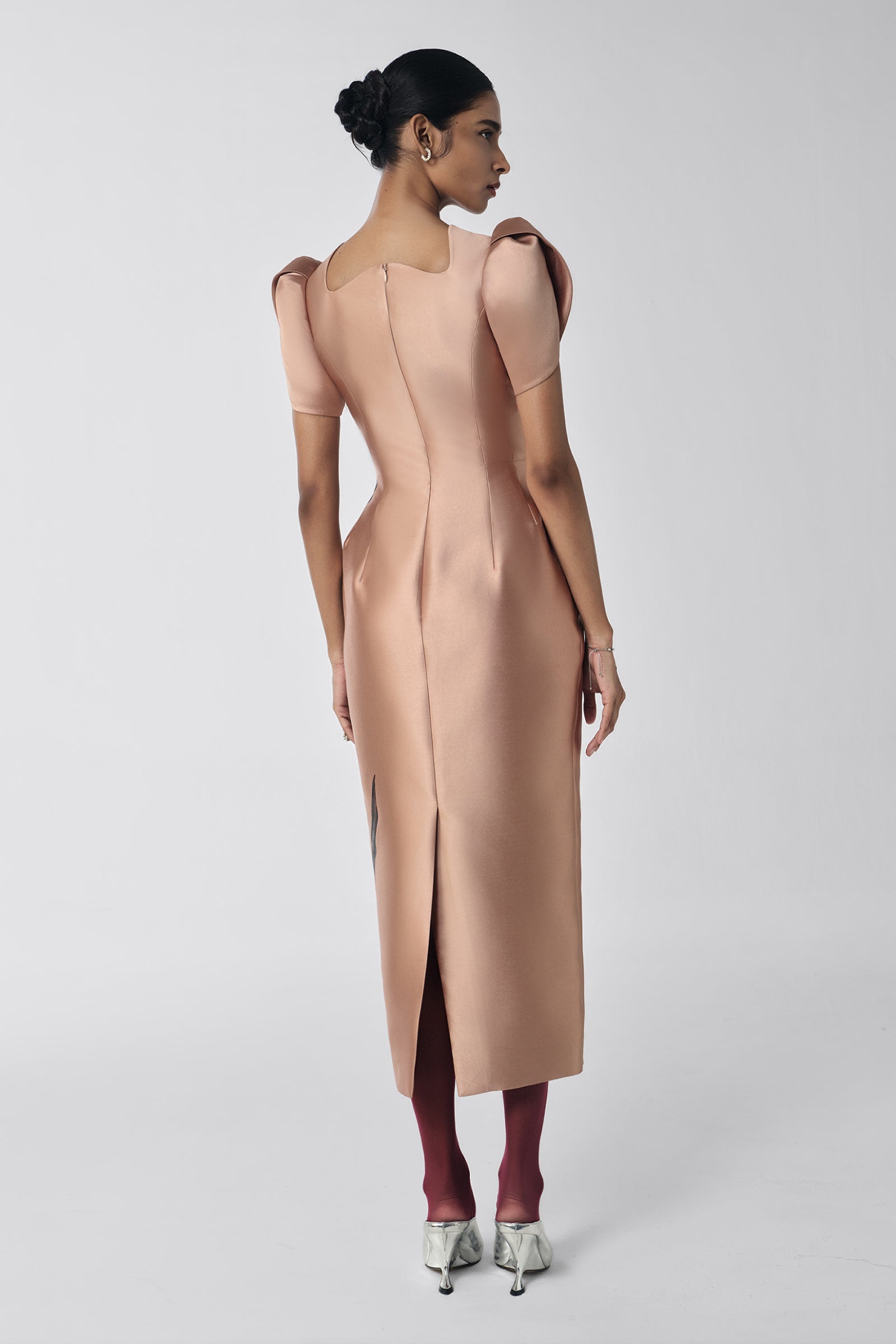Myrica Tulip Sleeve Midi Dress