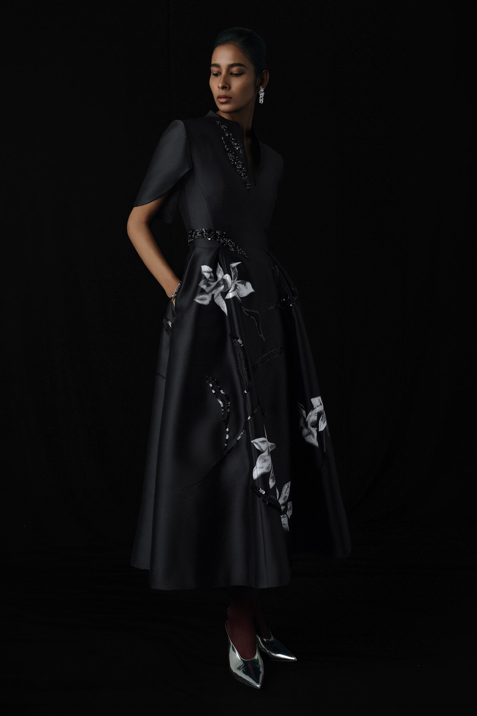Monolith Sequin Midi Dress
