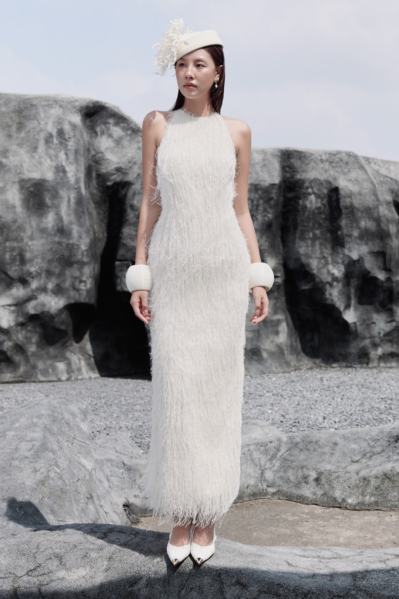 Crystal Halter Maxi Dress