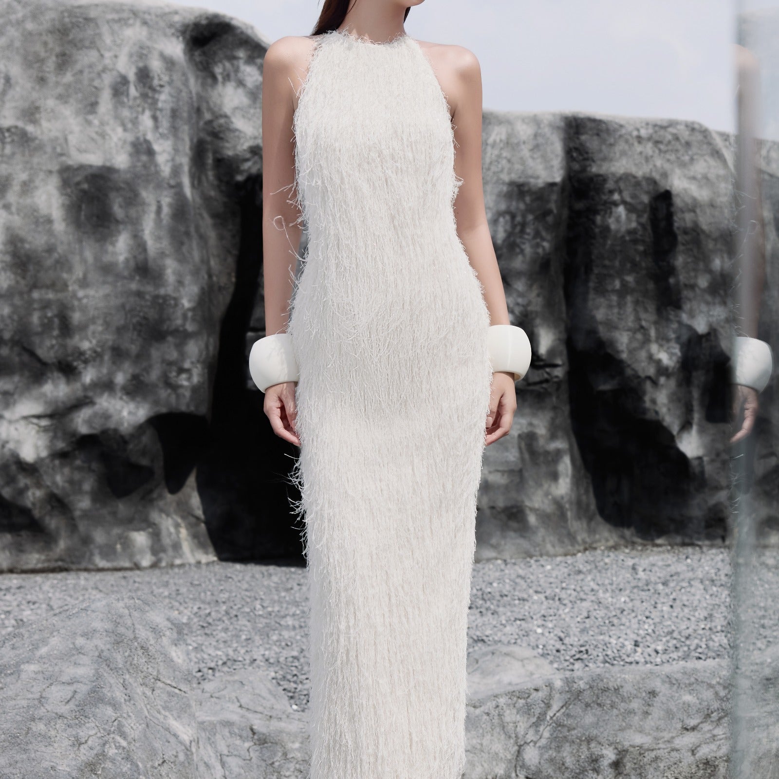 Crystal Halter Maxi Dress