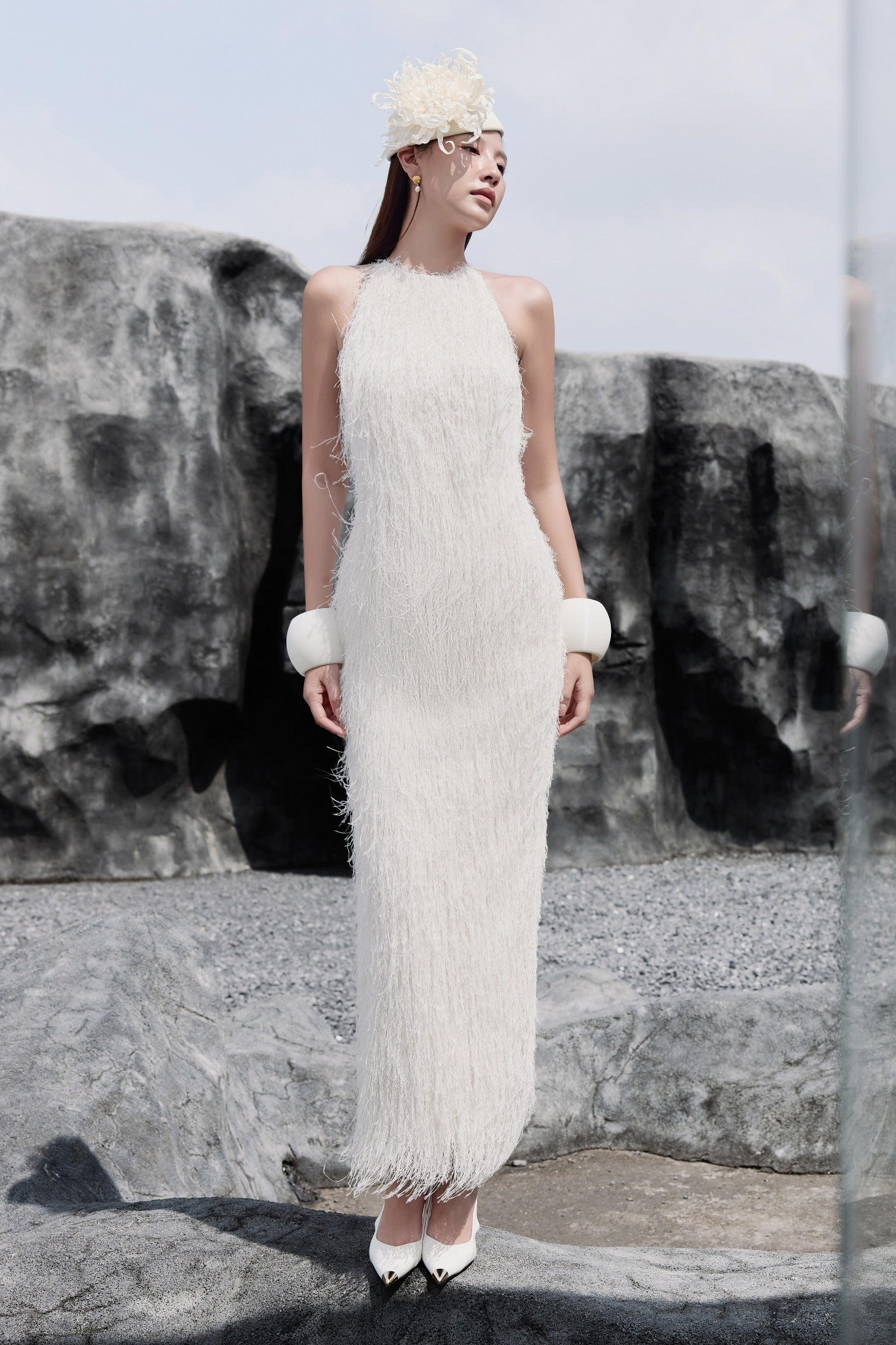 Crystal Halter Maxi Dress