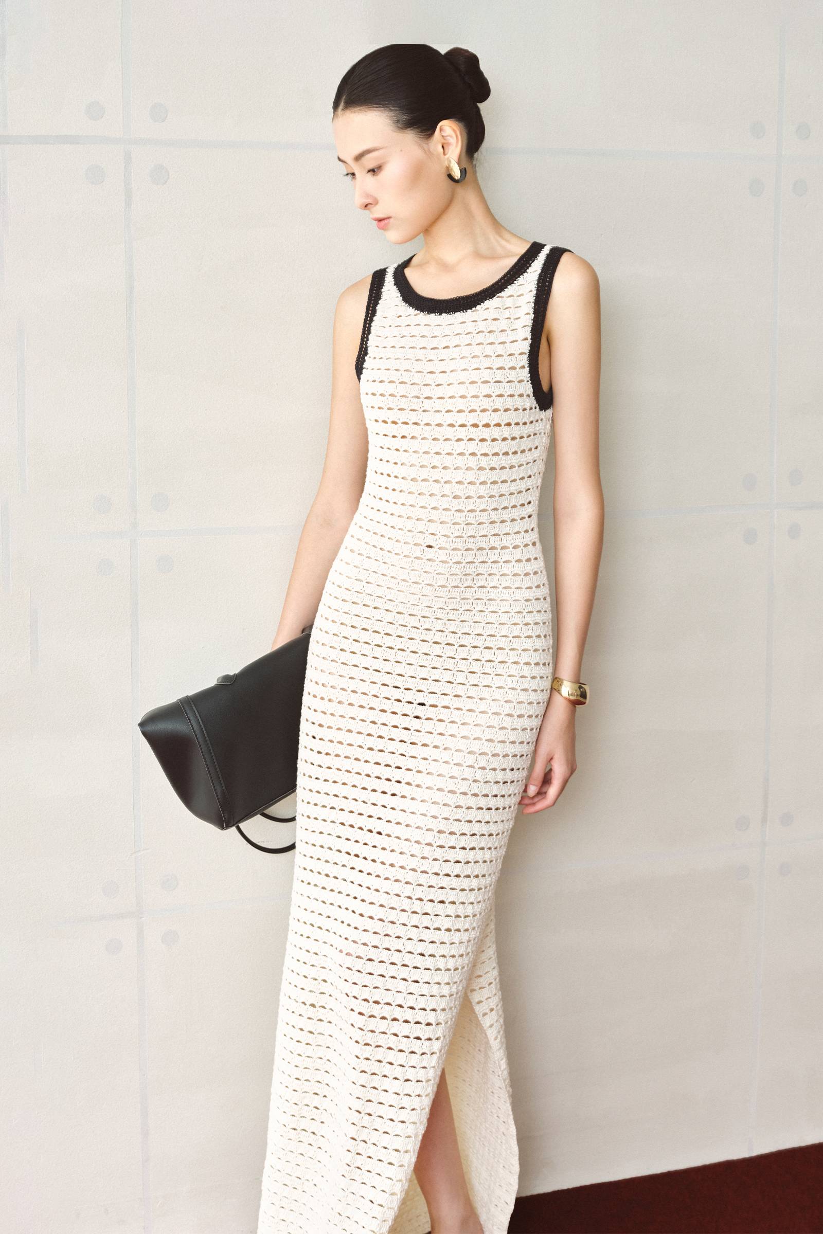 Vela Sheath Crochet Maxi Dress