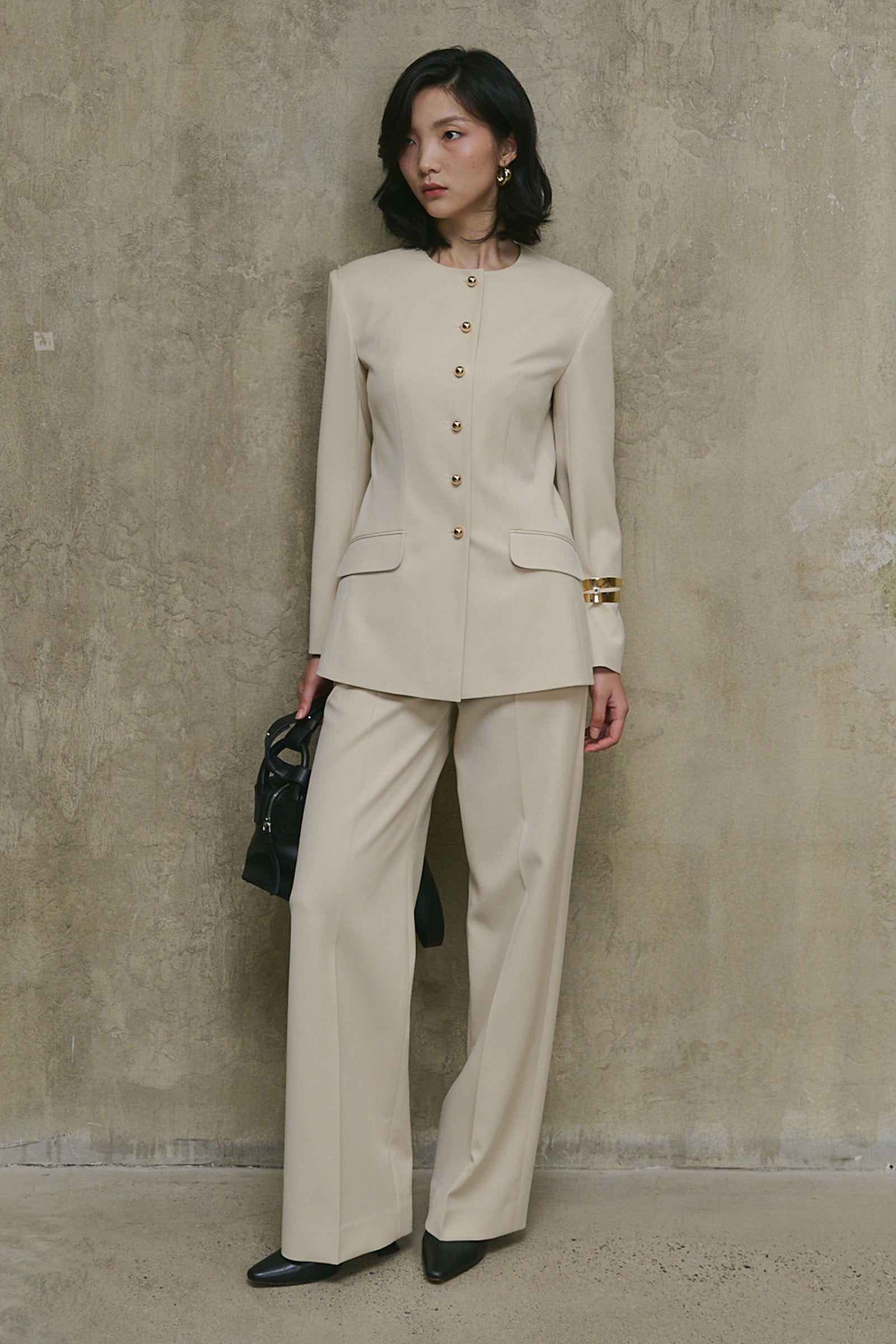 Flair Round Neck Blazer