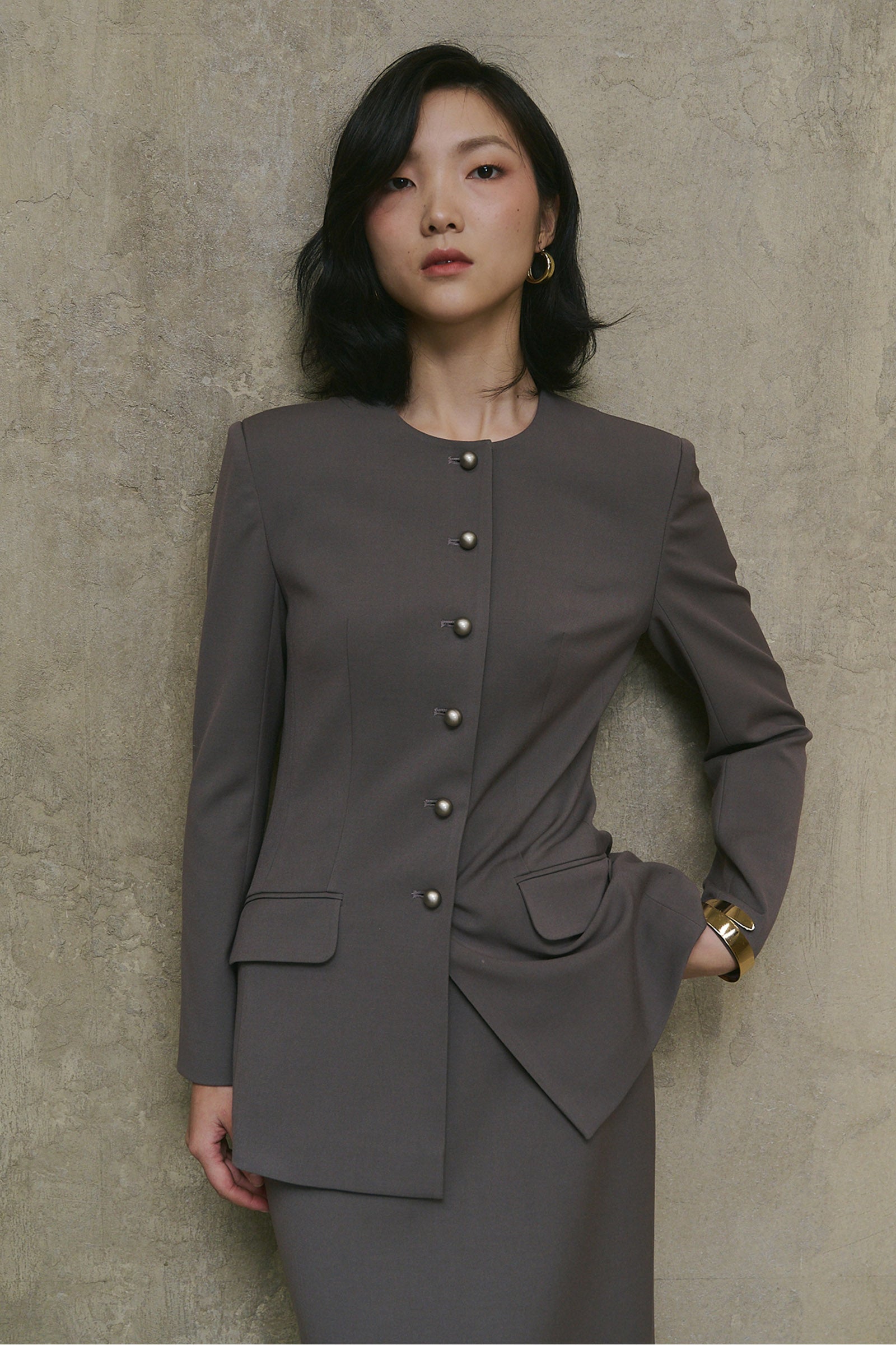 Flair Round Neck Blazer