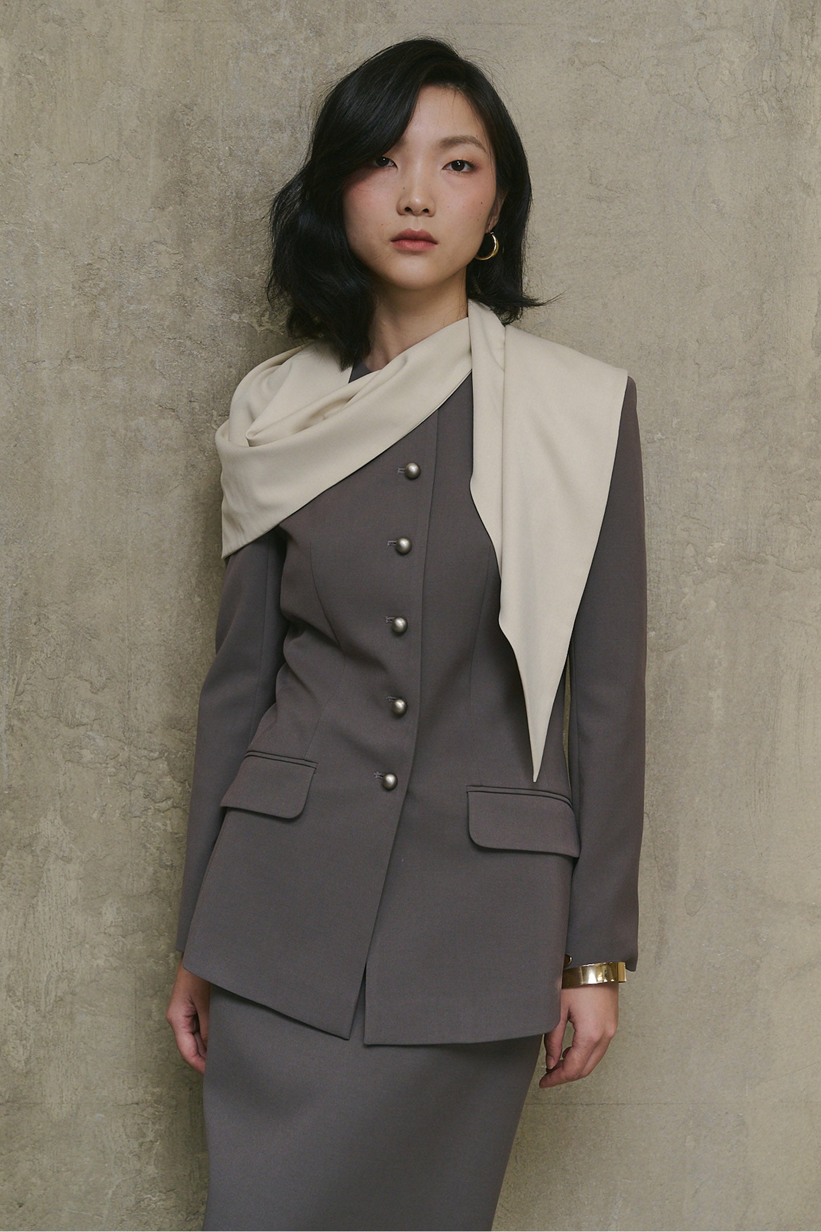 Flair Round Neck Blazer