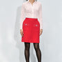 Jimena Sheath Patch Pocket Ponte di Roma Mini Skirt