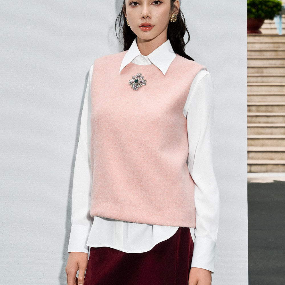 Allison Straight Sleeveless Cashmere Top