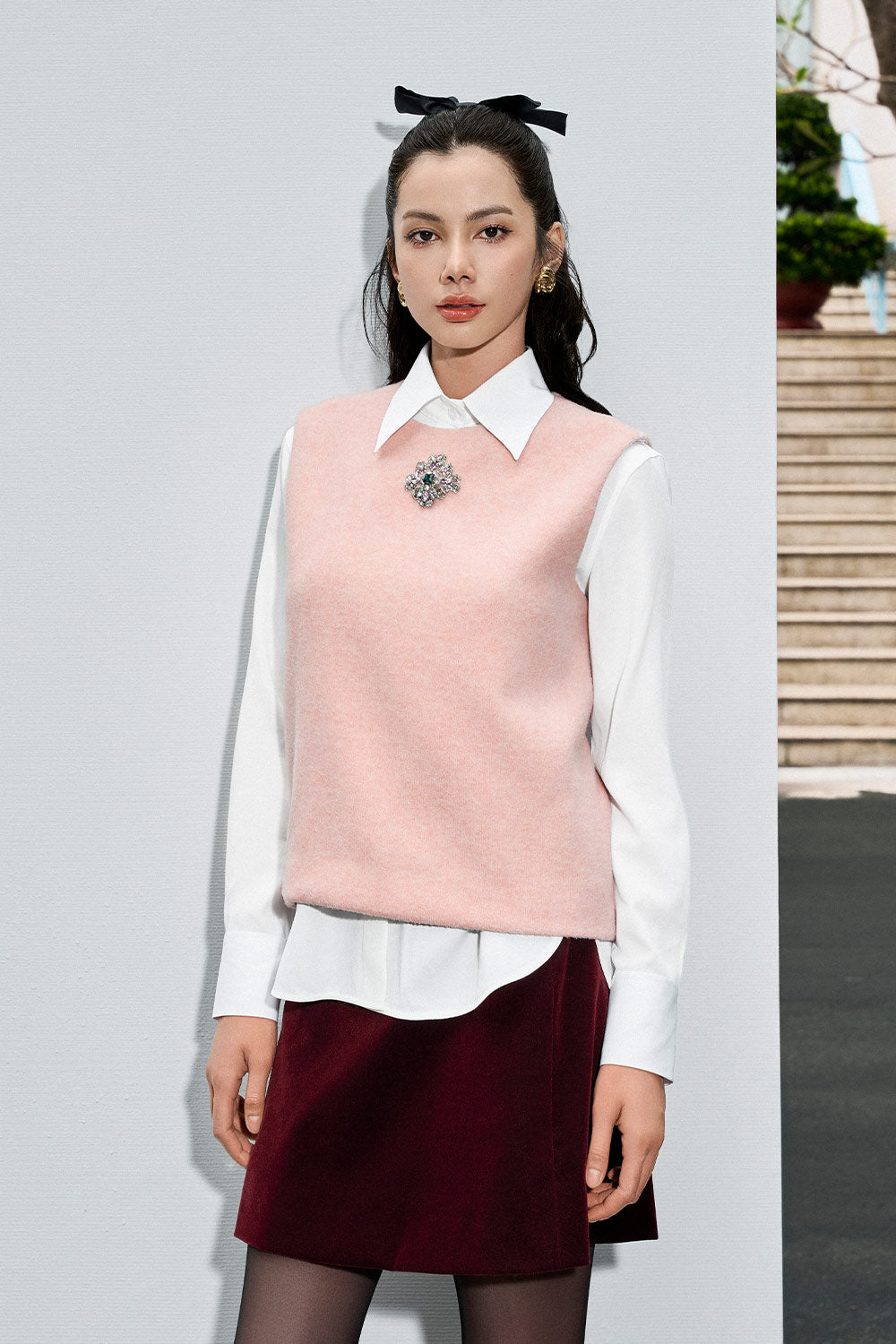 Allison Straight Sleeveless Cashmere Top