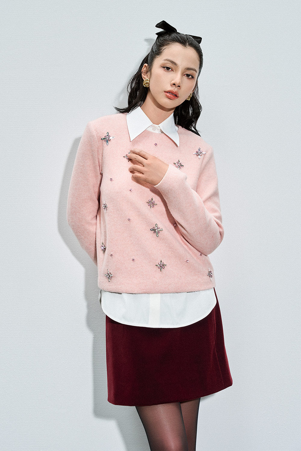 Rachel Straight Long Sleeved Wool Top