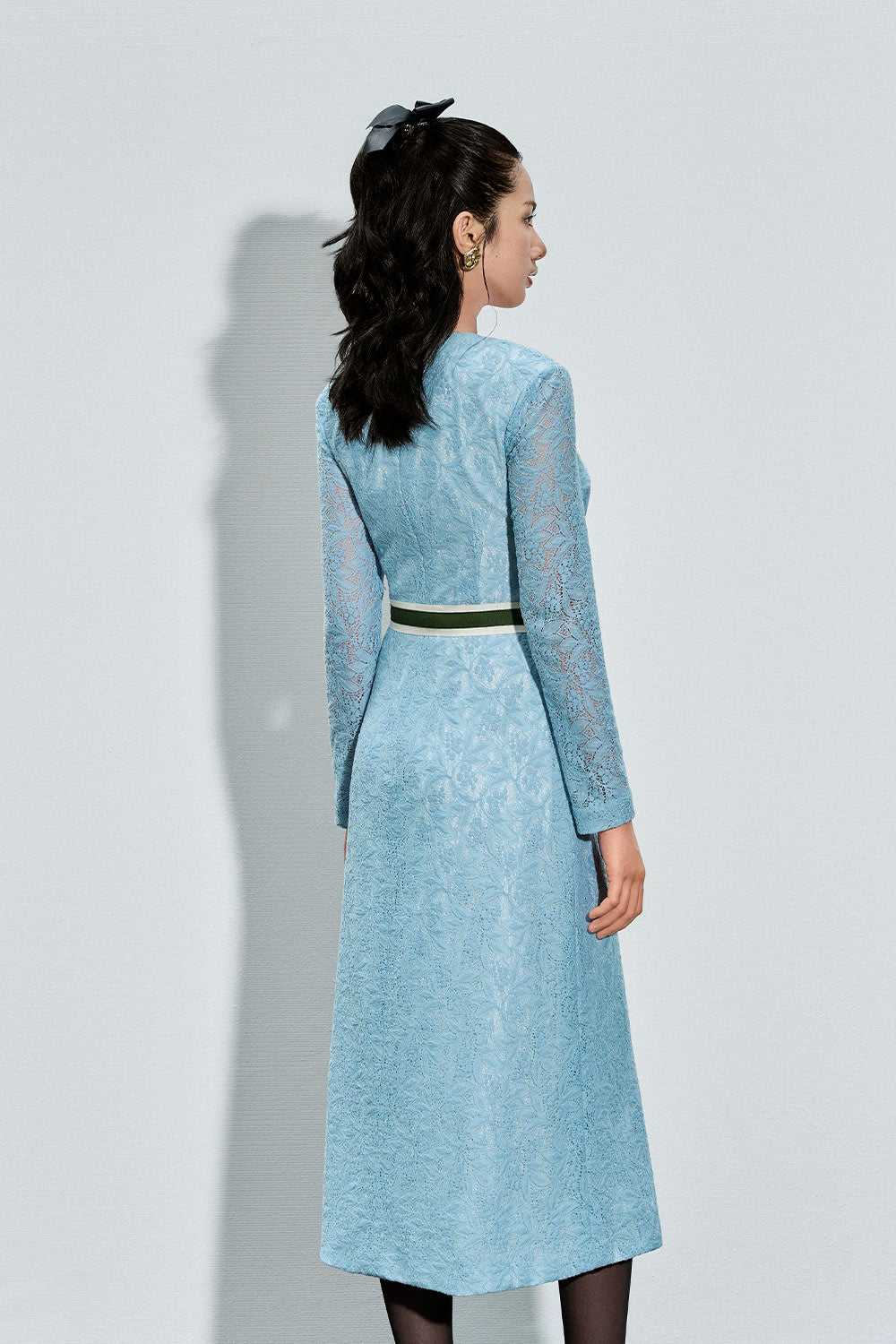 Alexandria Sheath Long Sleeved Lace Midi Dress