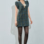 Paris Straight Puffy Sleeved Tweed Mini Dress