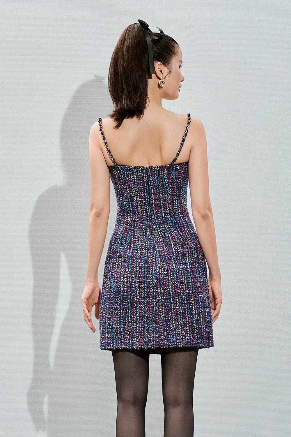 Jazlyn A-line Double Breasted Tweed Mini Dress