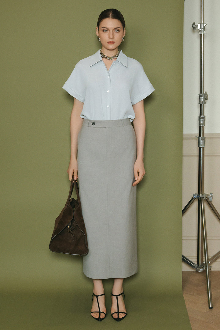 Fiola Collared Crepe Shirt - MEAN BLVD