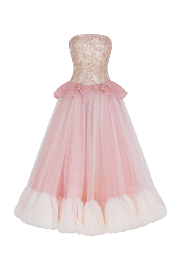 Floriade Straight Across Neck Ruffle Maxi Dress - MEAN BLVD