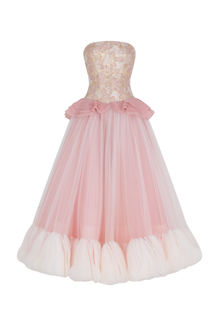 Floriade Straight Across Neck Ruffle Maxi Dress - MEAN BLVD