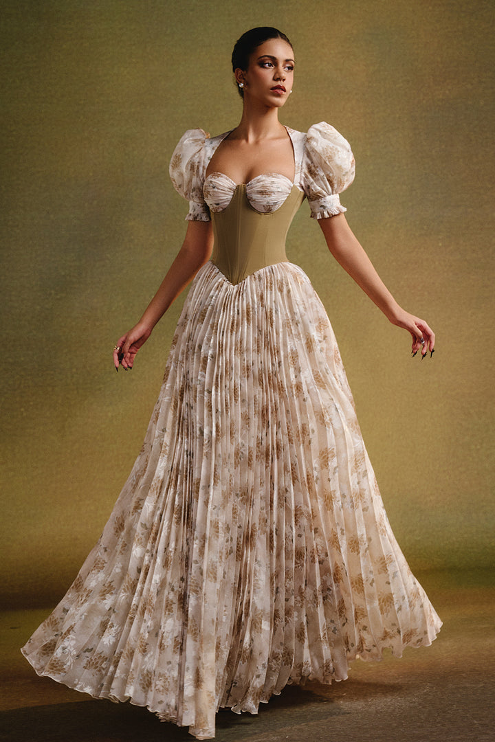 Forbidden A-line Pleated Maxi Dress - MEAN BLVD