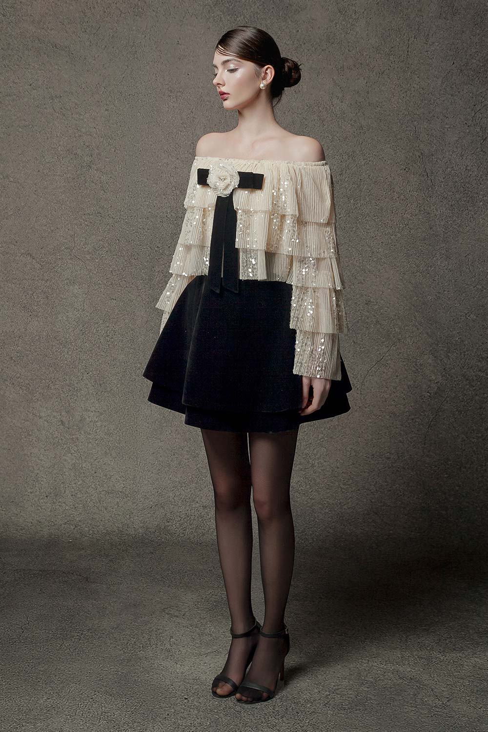 Freya Layered Flare Sleeved Tulle Top