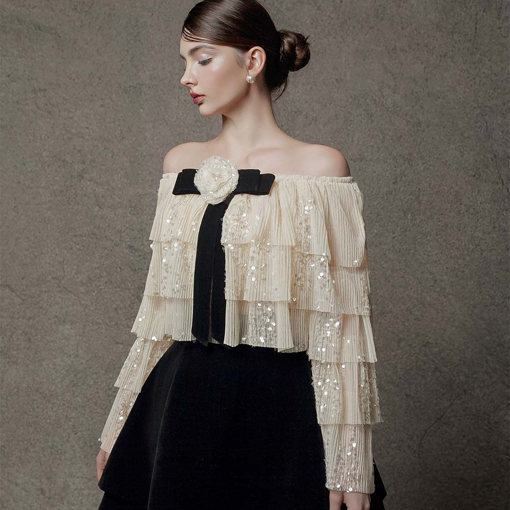 Freya Layered Flare Sleeved Tulle Top