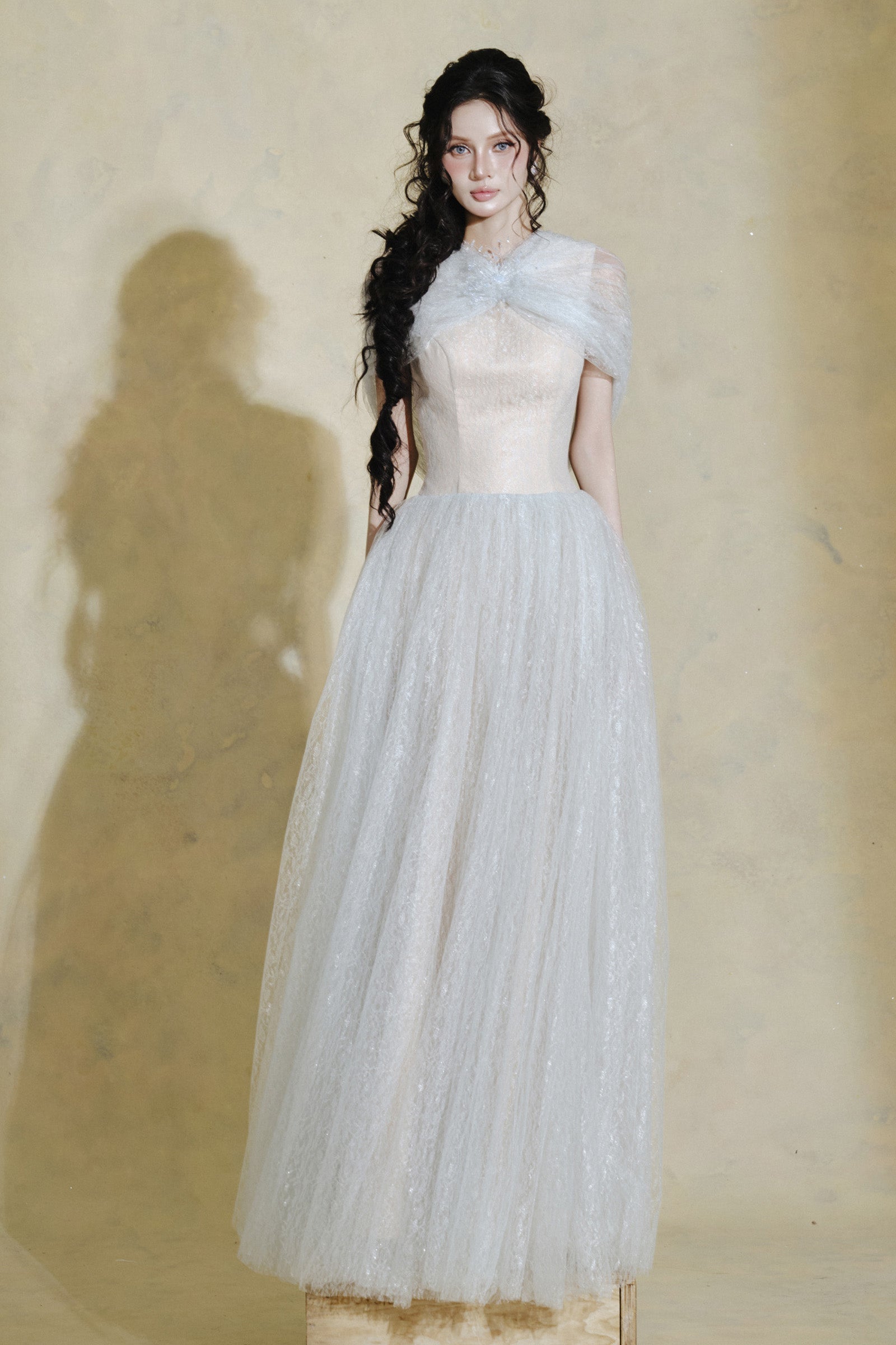 Lina Cape Sleeve Maxi Dress