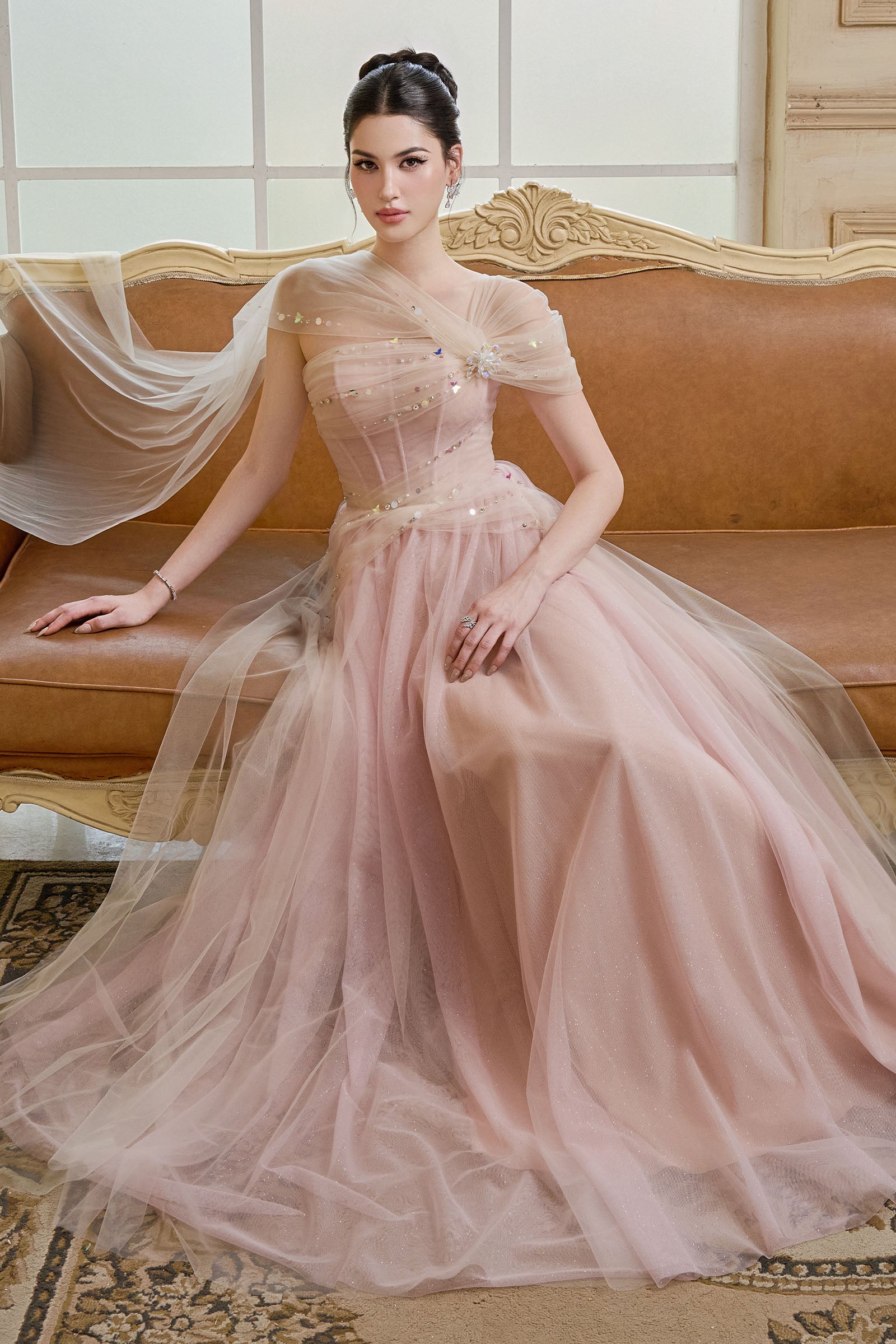 Balévia Asymmetric Neck Maxi Dress