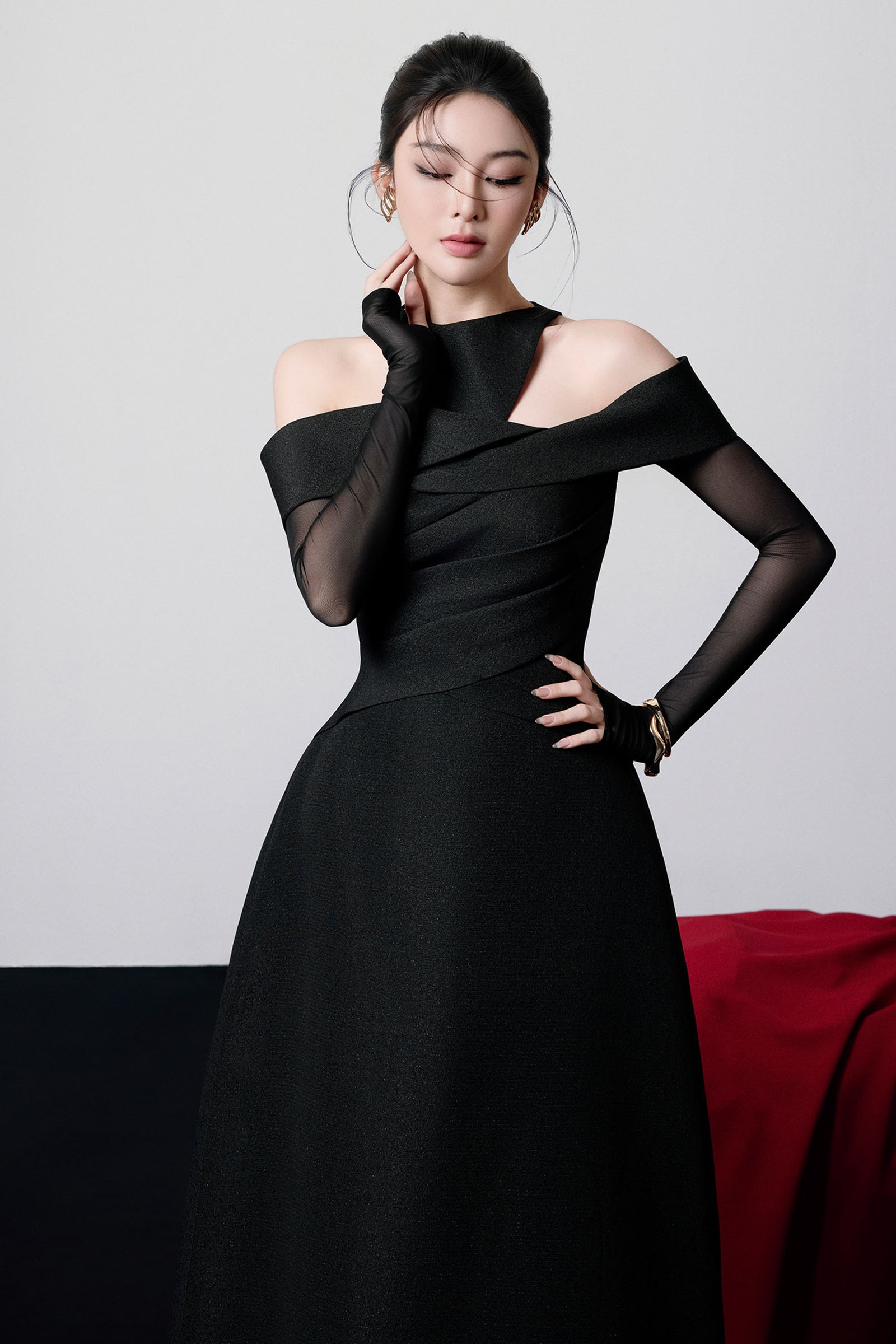 Calla Halter Draped Midi Dress