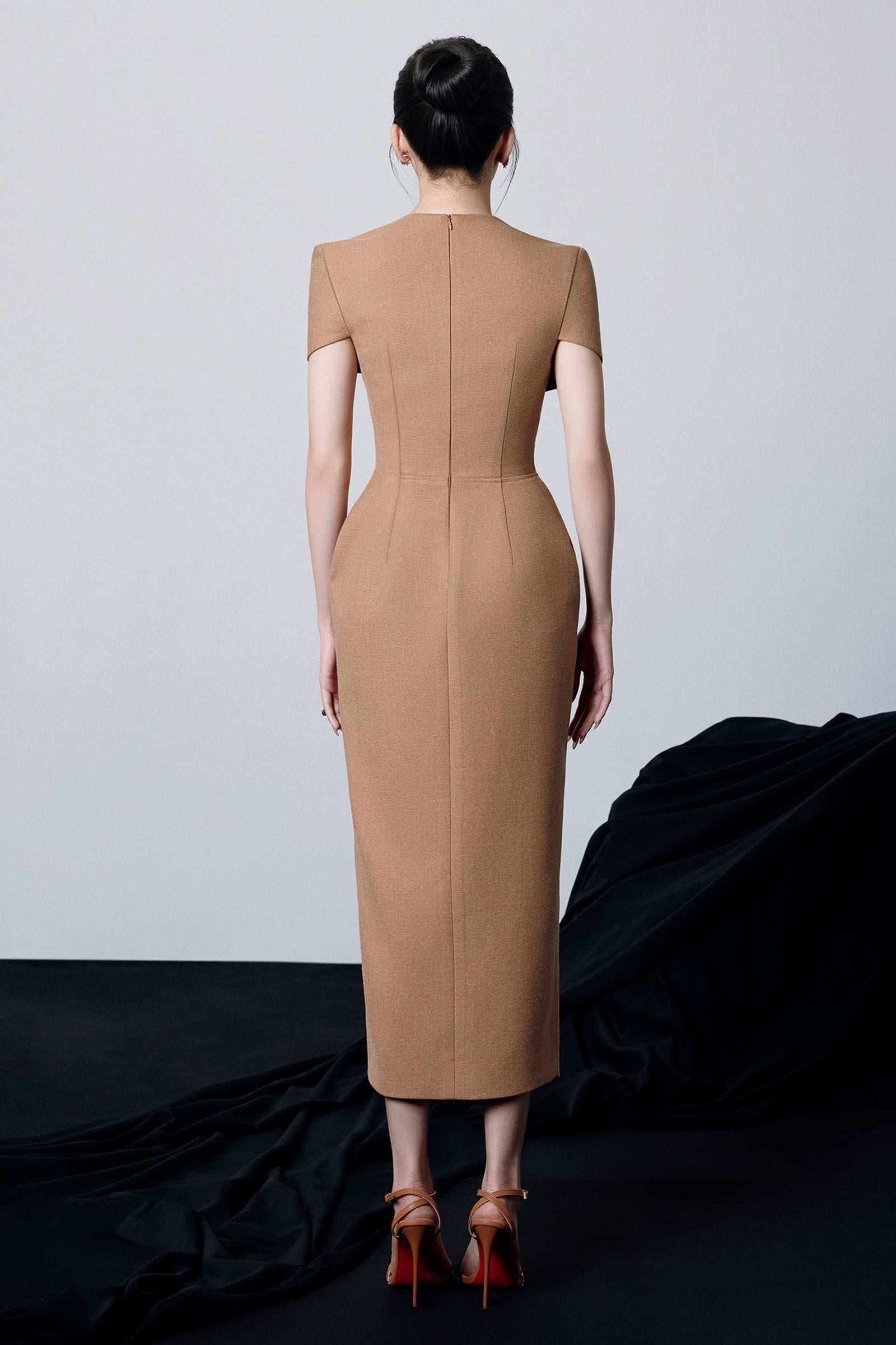 Odessa V-Neck Draped Midi Dress