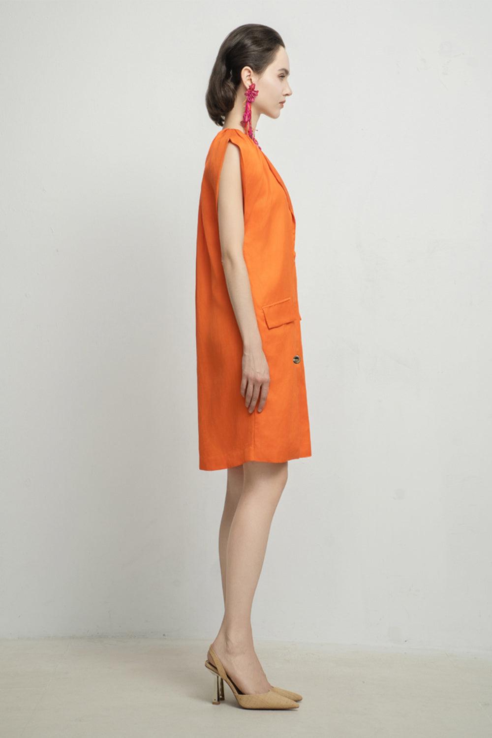 Aspyn Straight Cap Sleeved Cotton Mini Dress