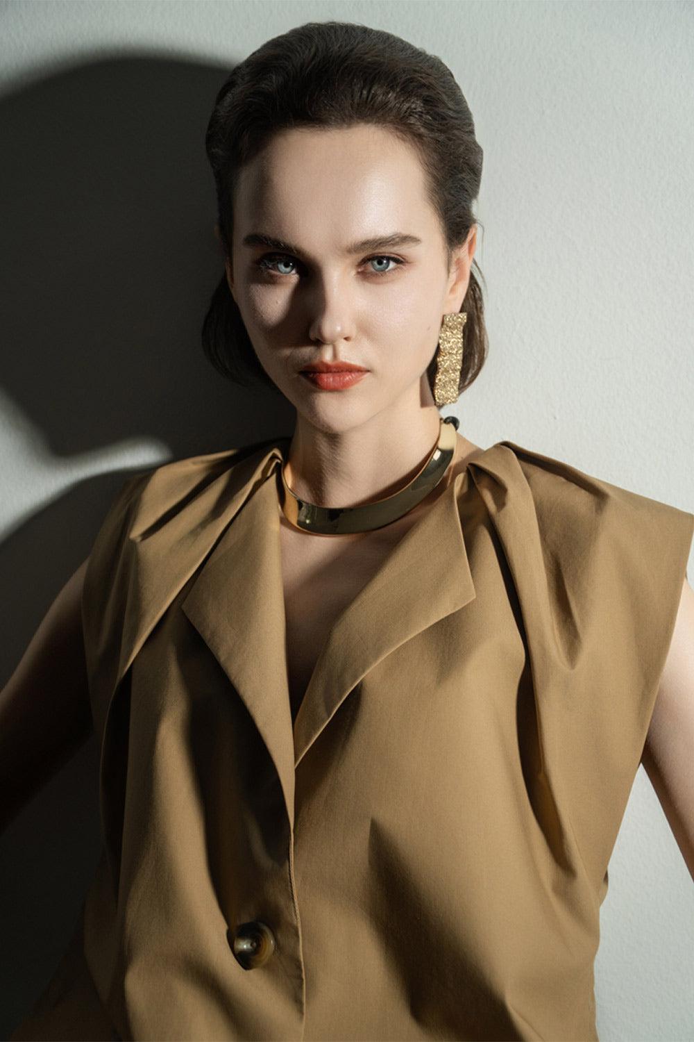 Aspyn Straight Cap Sleeved Cotton Mini Dress