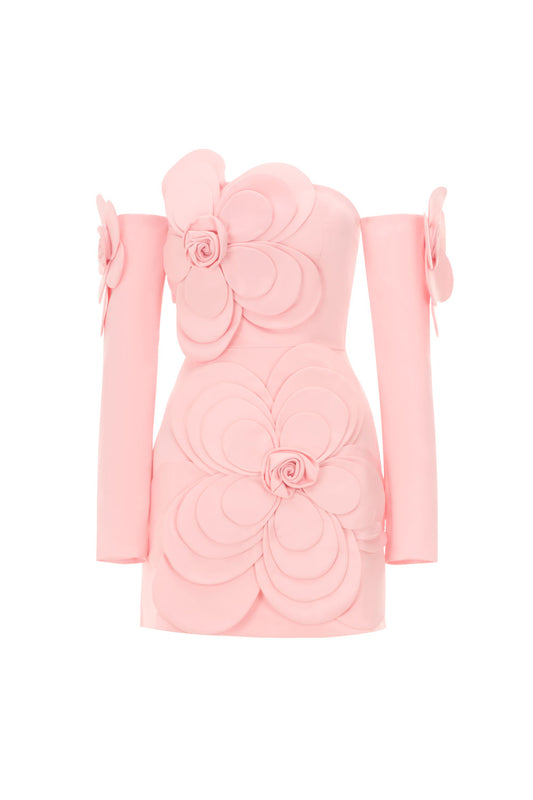 Amora A-line Cold Shoulder Sleeved Velvet Mini Dress