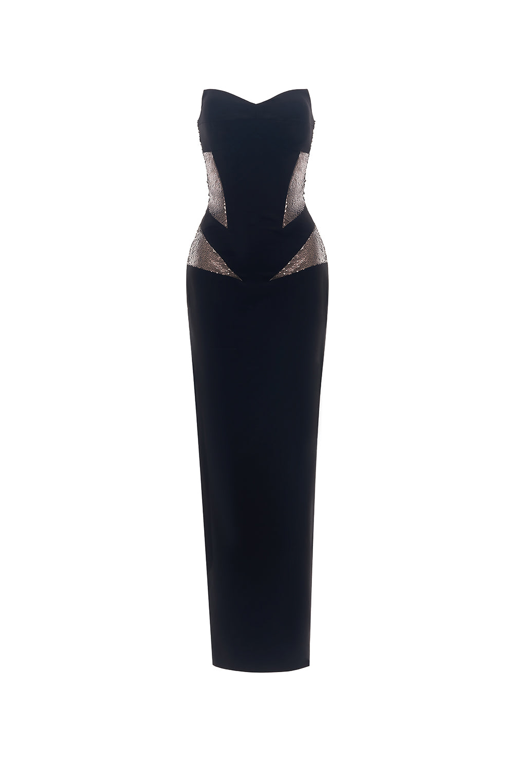 Reeta Trumpet Semi-Heart Neck Wool Cotton Midi Dress