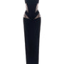 Reeta Trumpet Semi-Heart Neck Wool Cotton Midi Dress