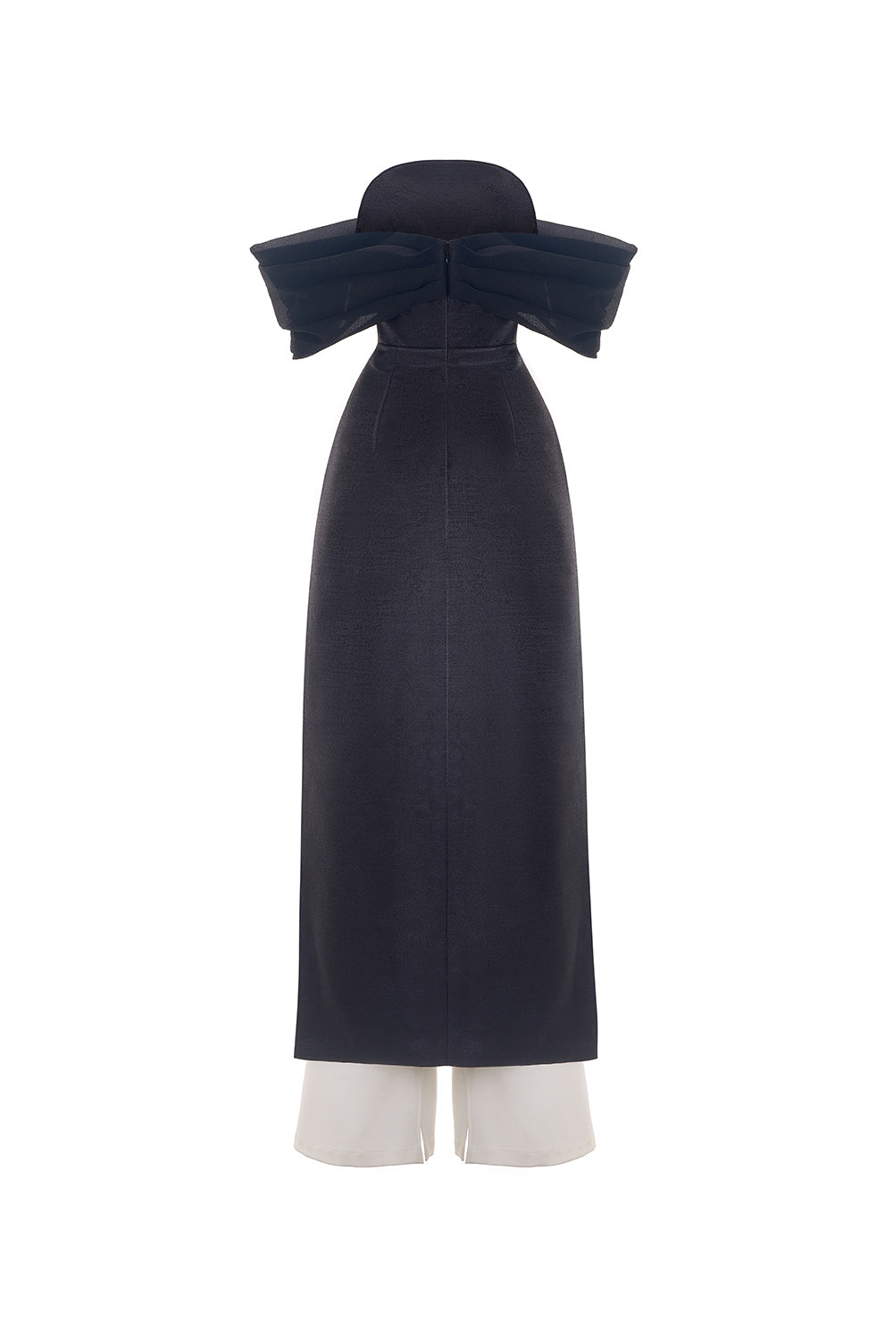 Bardot A-line Off-Shoulder Brocade Silk Floor Length Ao Dai Set