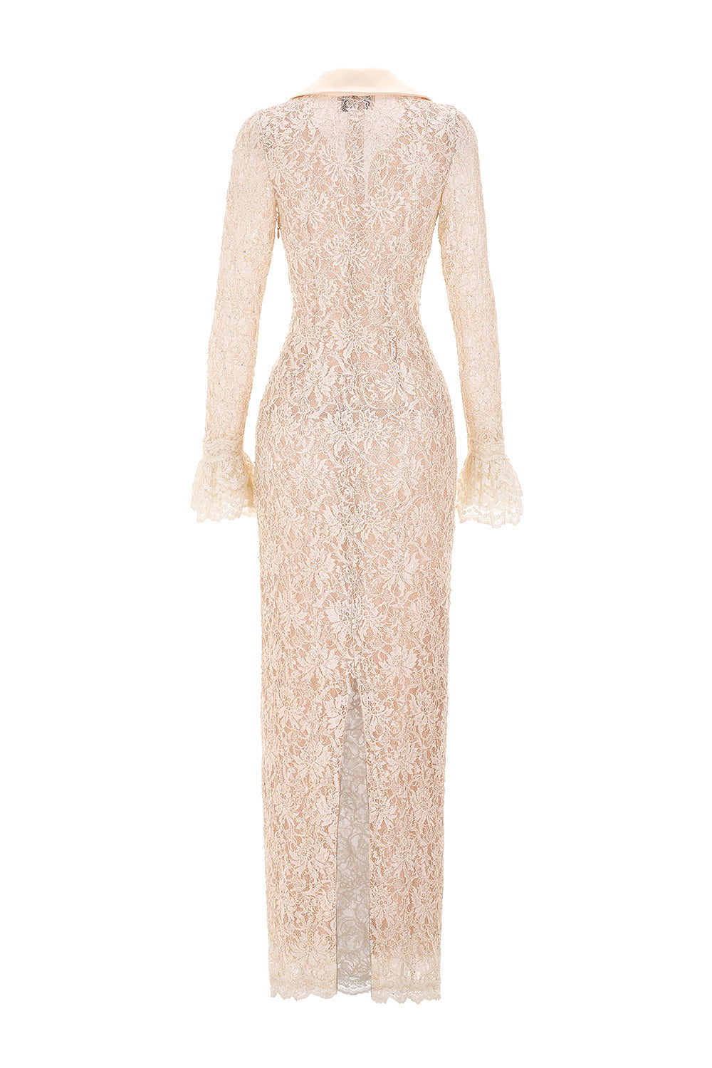 Callie Sheath Poet Sleeved Lace Maxi Dress