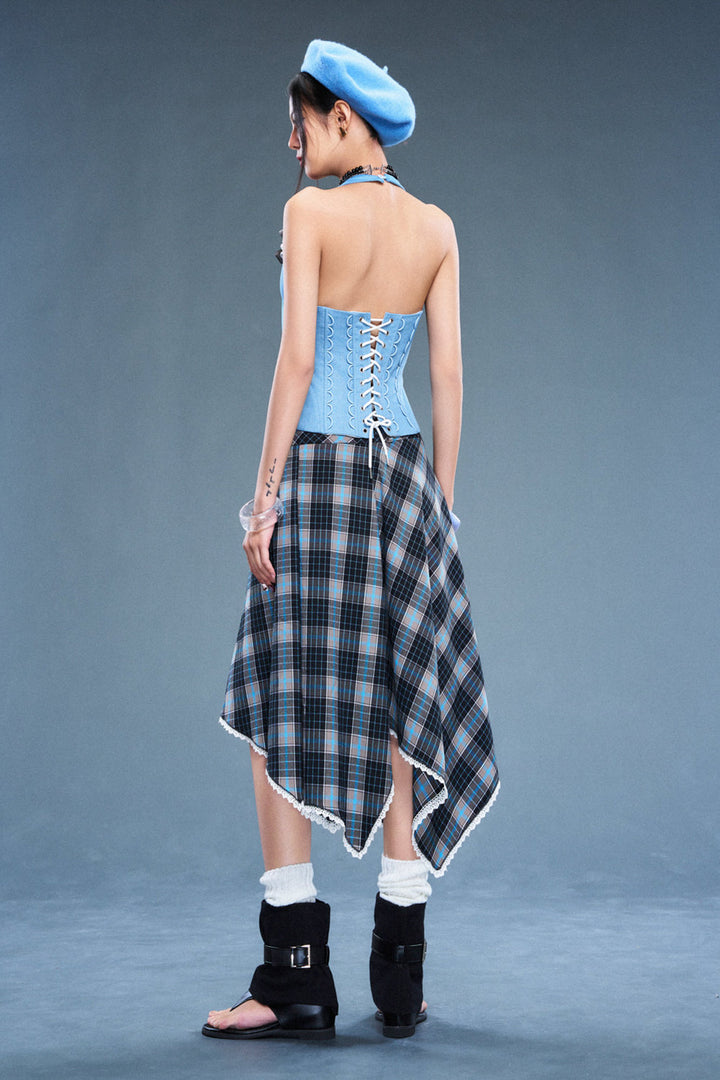 Gambit Halter Neck Denim Top - MEAN BLVD