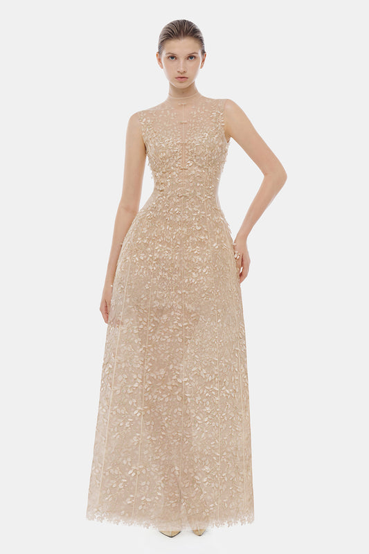 Genevieve A-line Applique Maxi Dress - MEAN BLVD