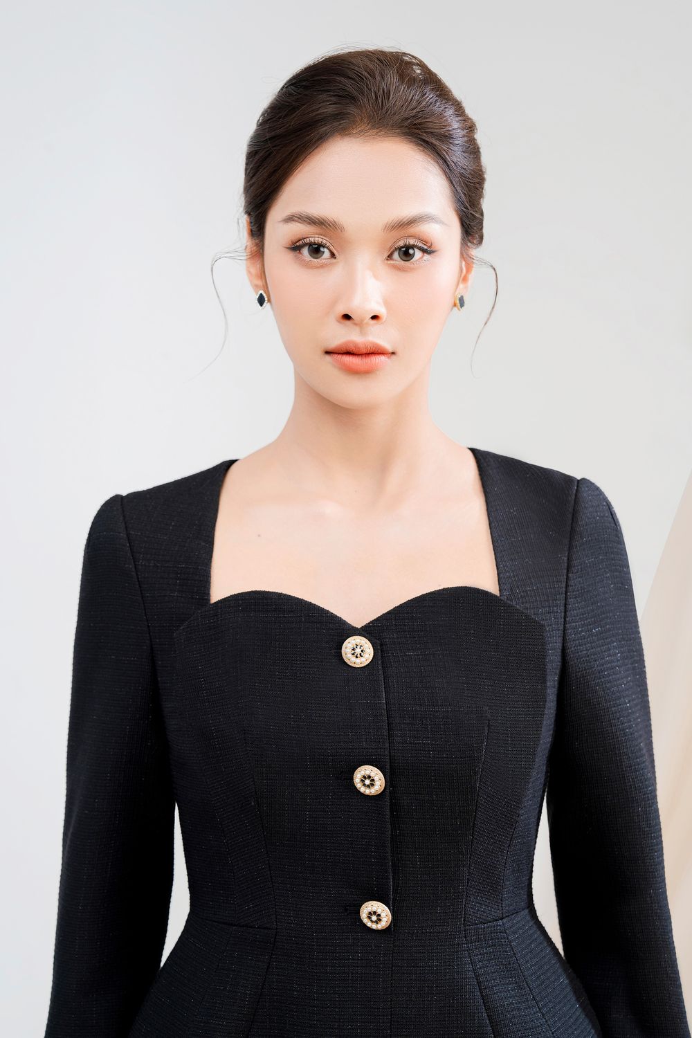 Georgiana Pegged Queen Anne Neck Polycotton Knee-length Dress