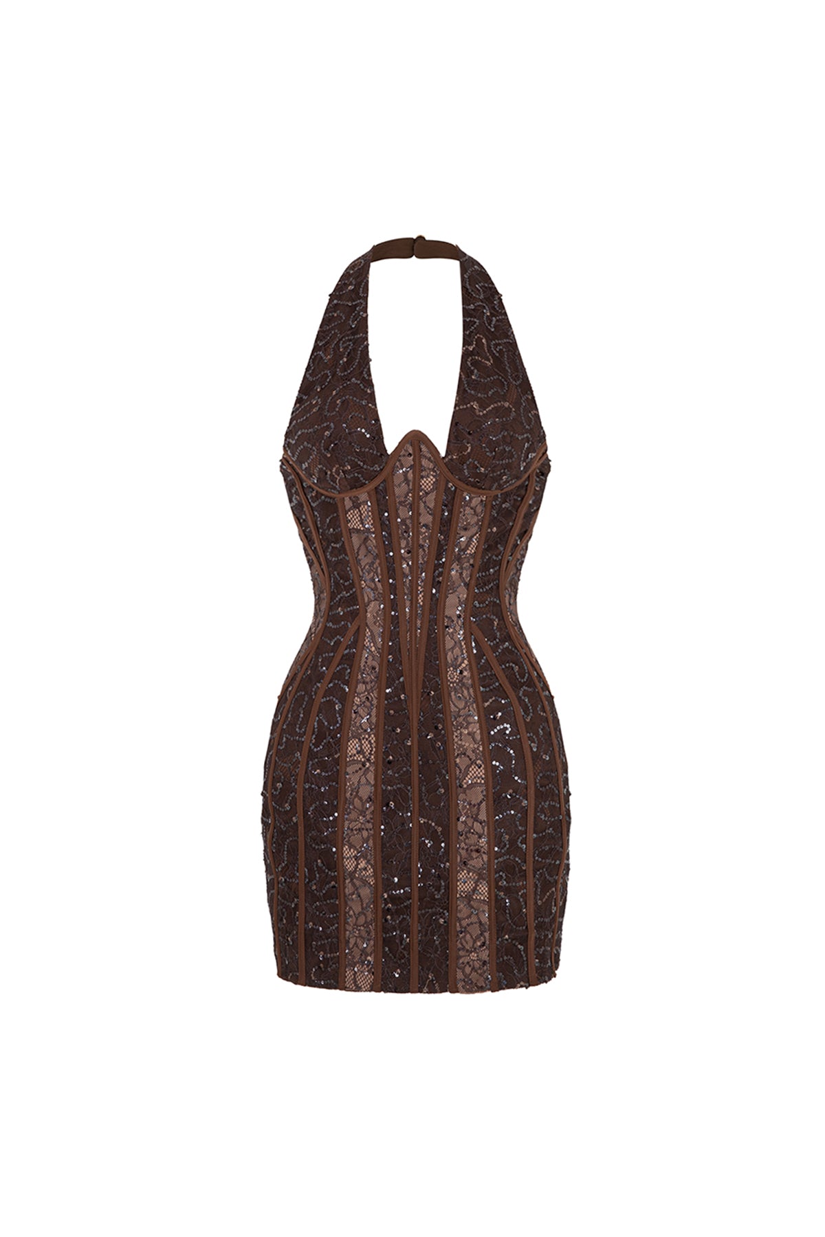 Glimmering Halter Mini Dress - MEAN BLVD