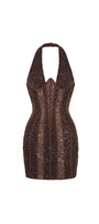 Glimmering Halter Mini Dress - MEAN BLVD
