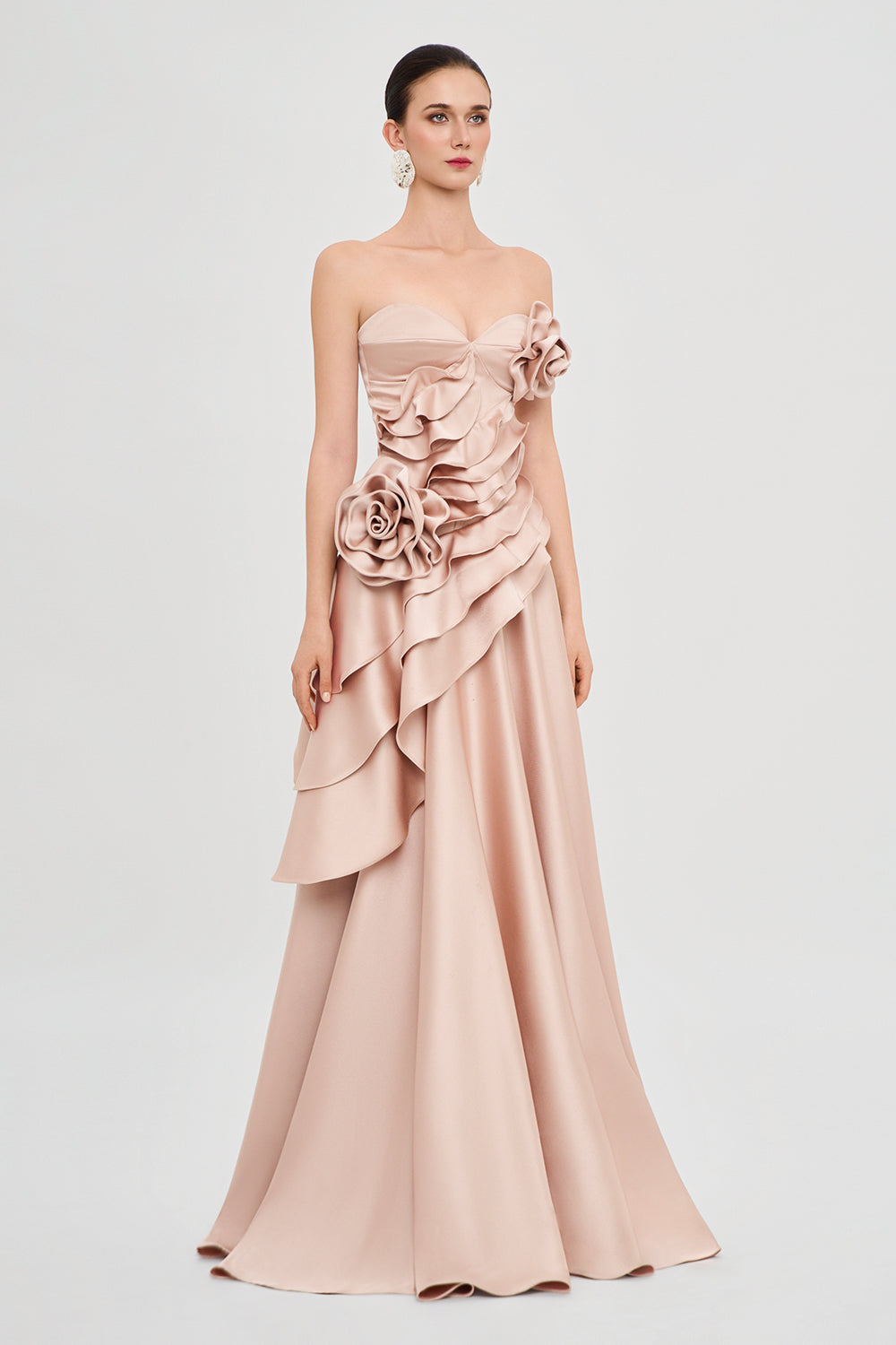 Golden Rose Sweetheart Applique Maxi Dress - MEAN BLVD