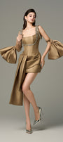 Gorgeous Mini Dress With Straps Stone Accent And Detachable Bows