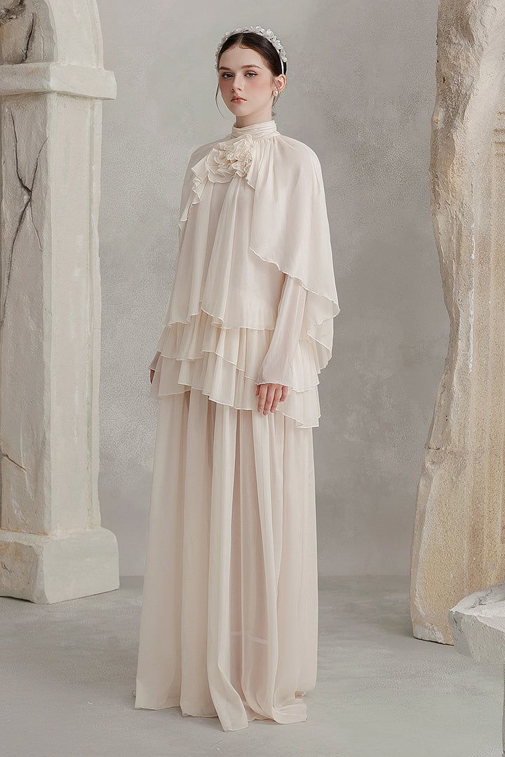 Grace Blouson Ruffle Maxi Dress - MEAN BLVD