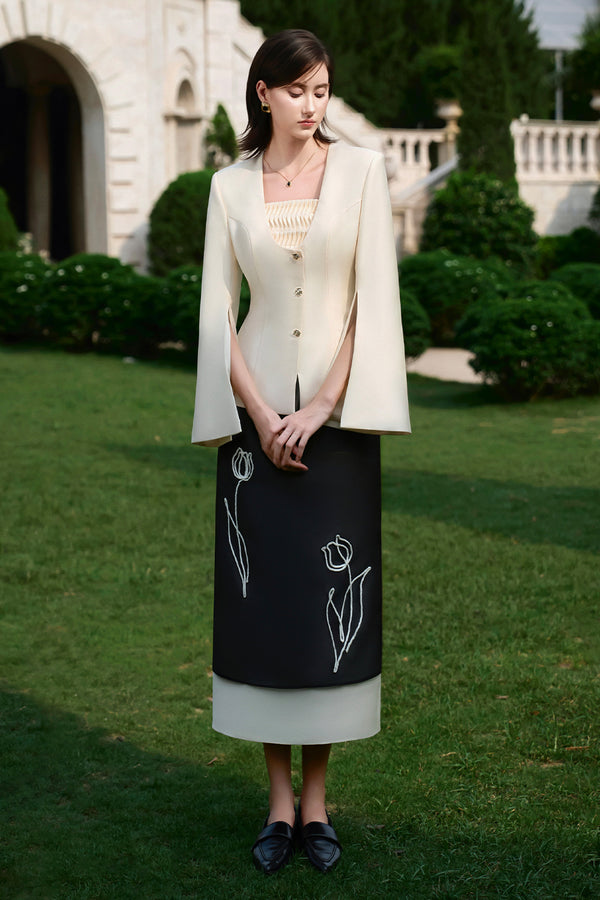 Grace Cape Sleeve Pleated Blazer - MEAN BLVD