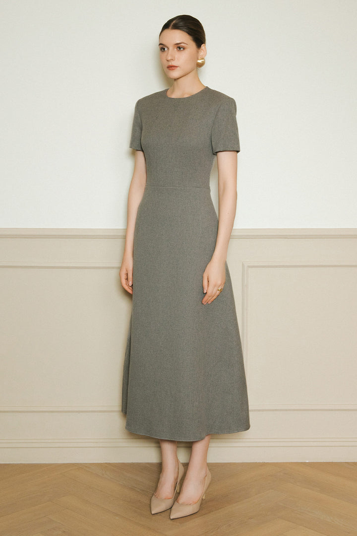 Grace Round Neck Wool Midi Dress - MEAN BLVD