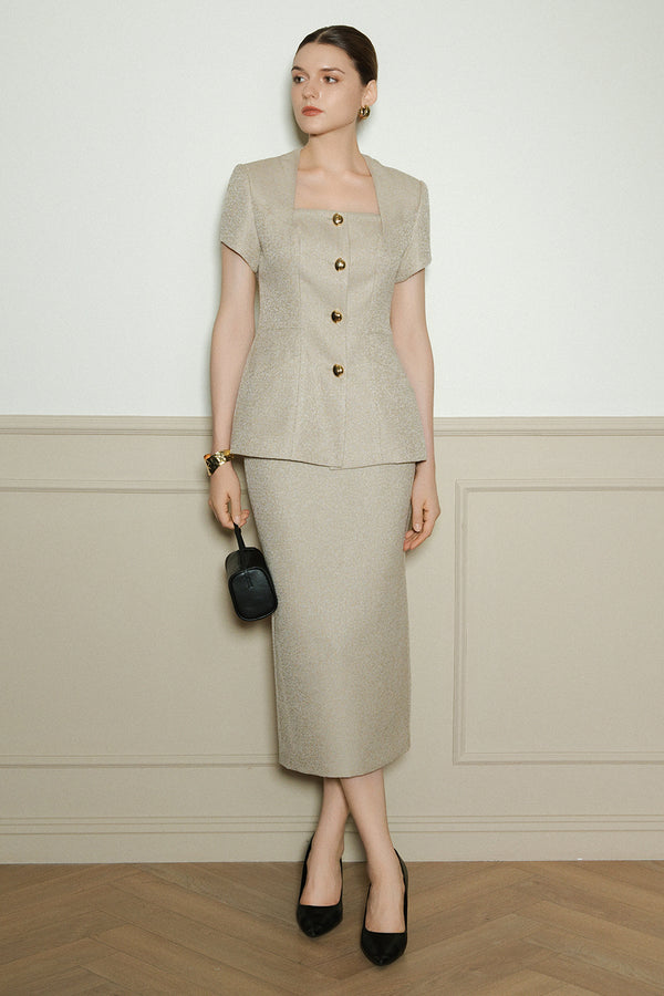 Grace Trapeze Neck Wool Blazer - MEAN BLVD