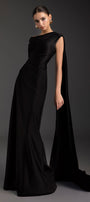 Grecian Asymmetric Neck Draped Maxi Dress - MEAN BLVD