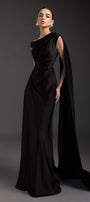 Grecian Asymmetric Neck Draped Maxi Dress - MEAN BLVD