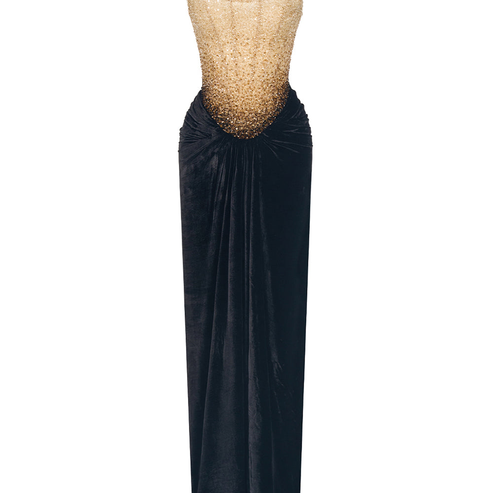 Black Champagne Crystalized Dress