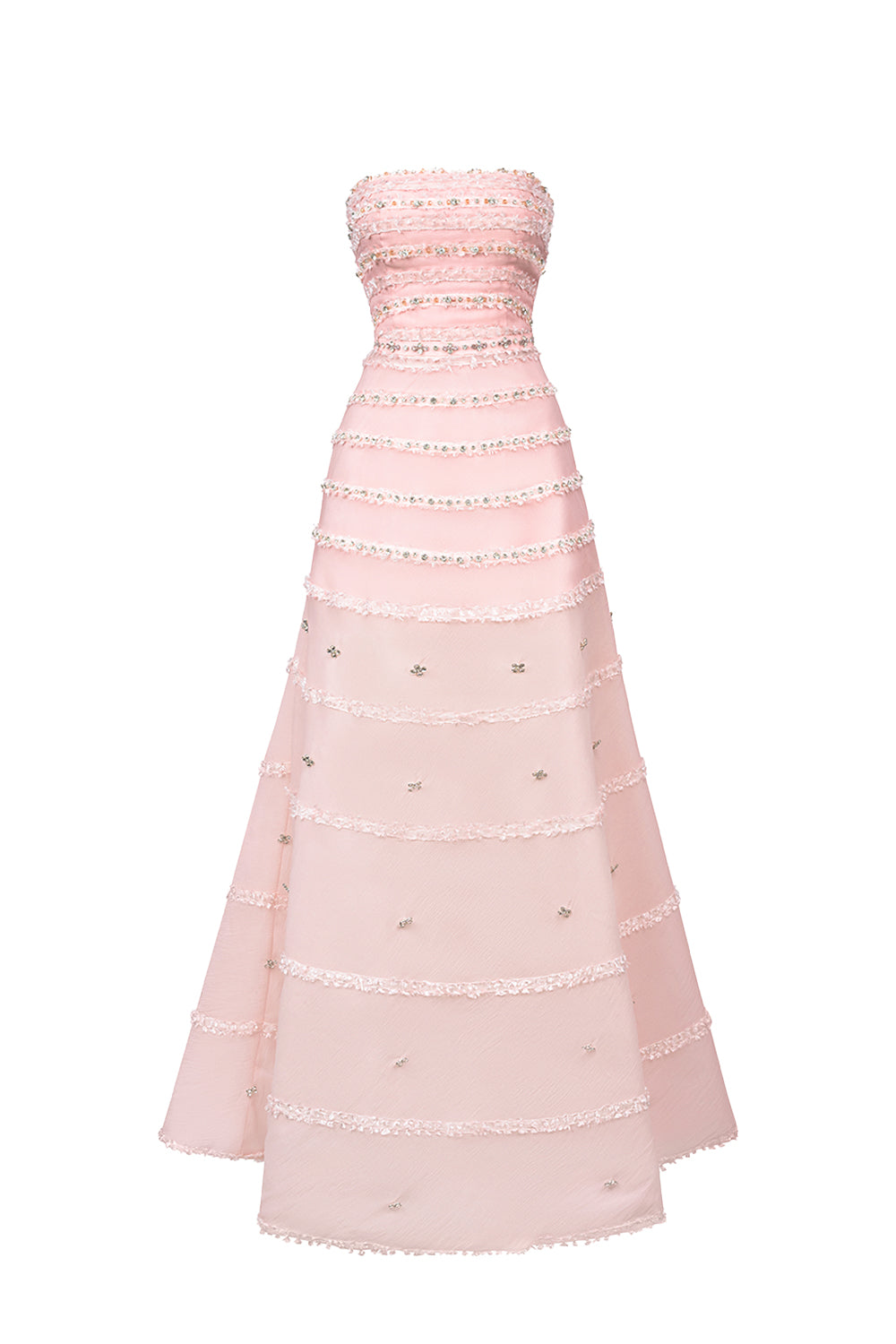 Legacy A-line Ruffle Trim Polyester Maxi Dress